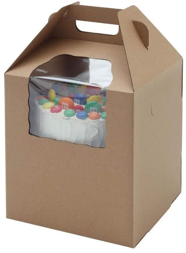 Main image of Plain Tall Kraft/Kraft Cake-Carrier Box 16" x 16" x 18" High with Window - 10 Pieces