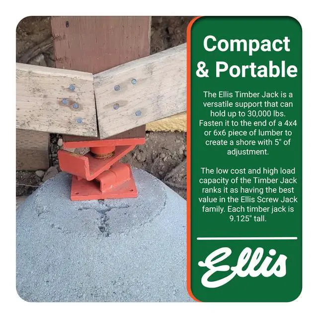 Alt view image 5 of 6 - Manufacturing Timber Jack Adjustable Post for House Leveling, Basement Support, Joist Lift, Crawl Space Shoring, Screw Support Beam, 5" Range, 30,000 lbs Capacity