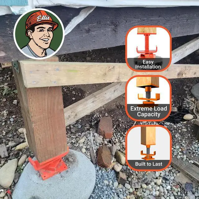 Alt view image 6 of 6 - Manufacturing Timber Jack Adjustable Post for House Leveling, Basement Support, Joist Lift, Crawl Space Shoring, Screw Support Beam, 5" Range, 30,000 lbs Capacity