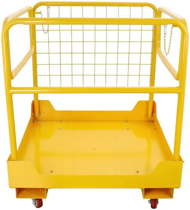 Main image of Forklift Safety Cage 36x36 Inch, 1200 LBS Forklift Man Basket Work Platform with 4 Wheels, Collapsible Platform Lift Basket Provide Safety for Most Aerial Jobs