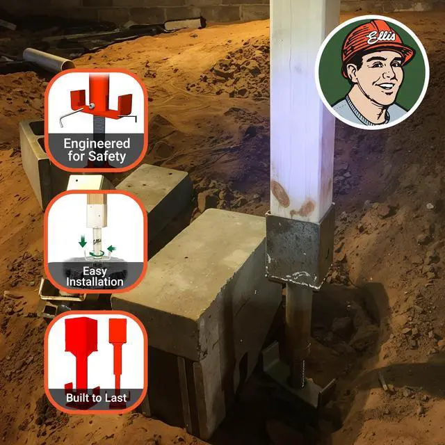 Alt view image 6 of 6 - Manufacturing Co. Shore Holder, 3/16" Steel Cup for Attaching Shores to 4x4 or 4x6 Joists, Secure with Duplex Nails, 4x4 Cup Type