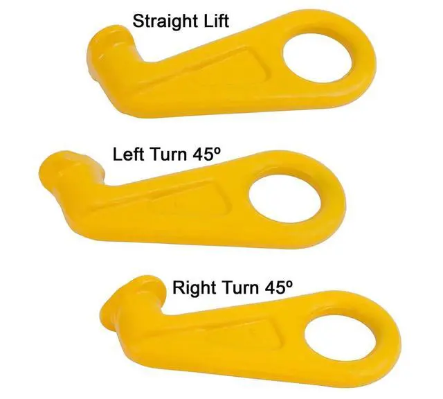 Alt view image 4 of 5 - Left 45° G80 SEA Shipping Container Lifting Hook, 28,000 lb WLL 12.5 Ton Heavy-Duty Lift Hook for Shipping, Storage, Moving & Industrial Cargo
