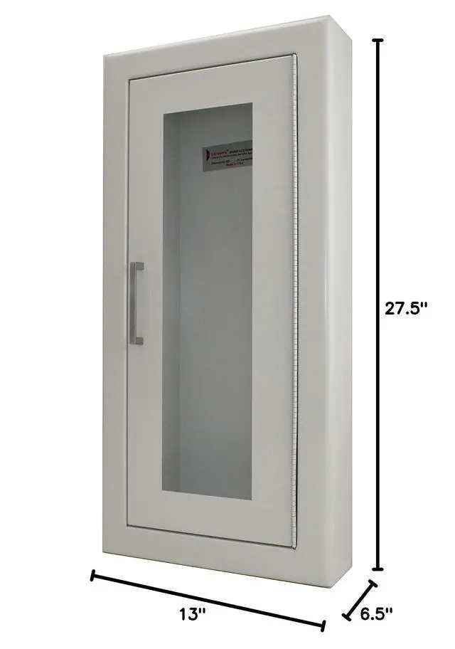 Alt view image 2 of 2 - 2409-R4 Semi-Recessed Fire Extinguisher Cabinet-White Baked Enamel by