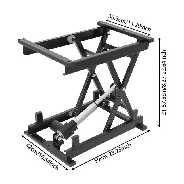 Alt view image 2 of 6 - Electric Scissor Lift Table, 250 lbs Capacity Single Scissor Lift Table w/ 8-23 in Adjustable Height, Folding Hydraulic Work Platform w/Remote & Manual Control for Material Handling & Transportation