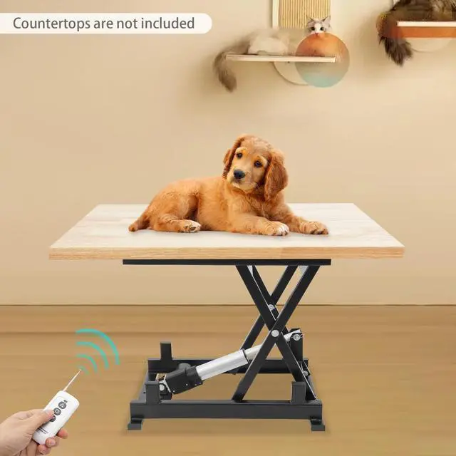 Alt view image 4 of 6 - Electric Scissor Lift Table, 250 lbs Capacity Single Scissor Lift Table w/ 8-23 in Adjustable Height, Folding Hydraulic Work Platform w/Remote & Manual Control for Material Handling & Transportation