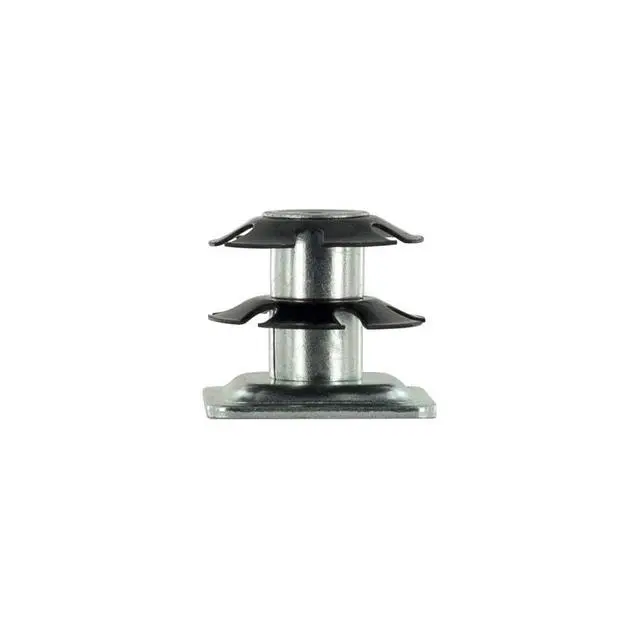 Alt view image 3 of 6 - Industries Double Star Threaded Caster Insert | Heat Treated Steel | Fits 1-1/8 Inch Square 16-18 Gauge Tube | Thread: 3/8-16 | 100 Pack
