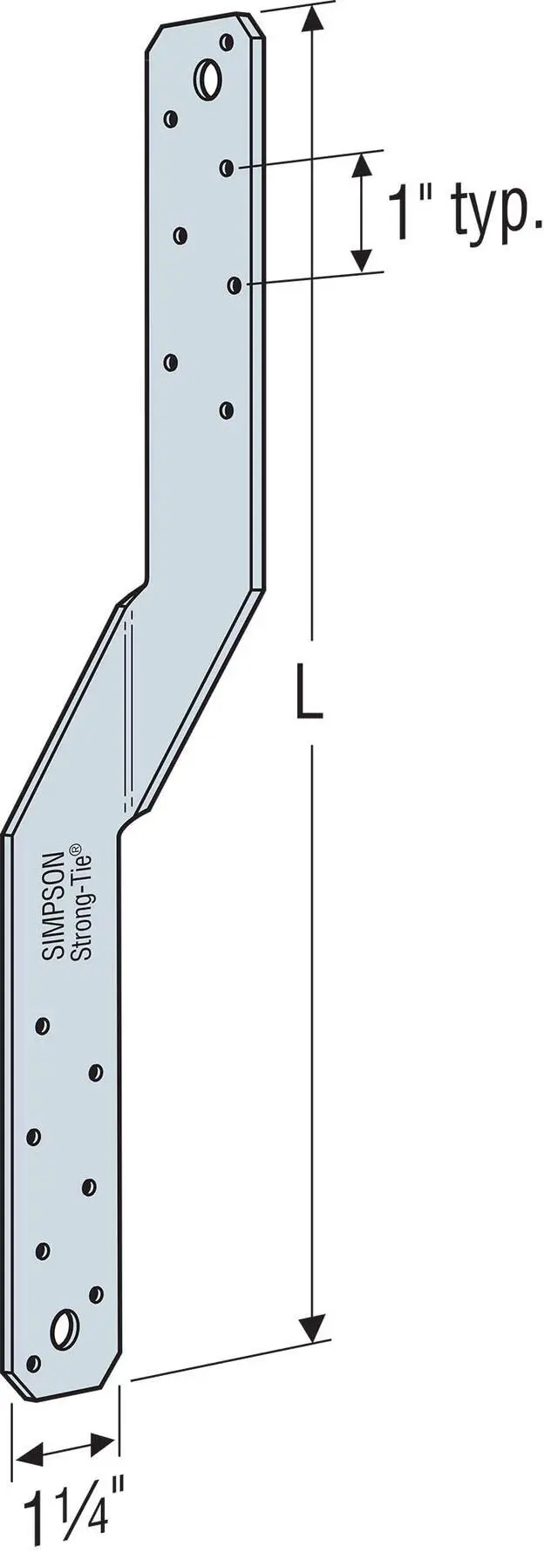 Alt view image 6 of 6 - LTS12 LTS 12 in. 18-Gauge Galvanized Twist Strap (Pack of 100)