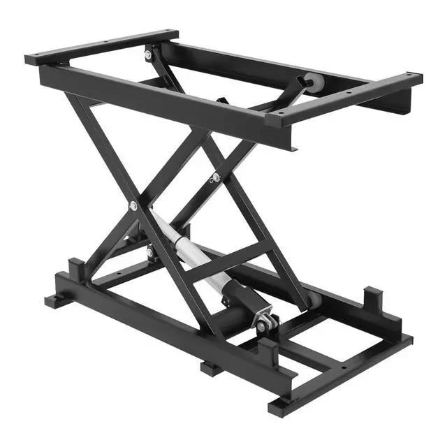 Alt view image 5 of 6 - Electric Scissor Lift Table, 350 lbs Capacity Single Scissor Lift Table w/ 8-27 in Adjustable Height, Folding Hydraulic Work Platform w/Remote & Manual Control for Material Handling & Transportation