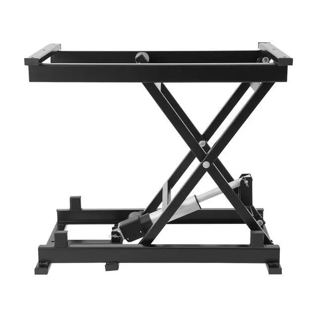 Alt view image 6 of 6 - Electric Scissor Lift Table, 350 lbs Capacity Single Scissor Lift Table w/ 8-27 in Adjustable Height, Folding Hydraulic Work Platform w/Remote & Manual Control for Material Handling & Transportation