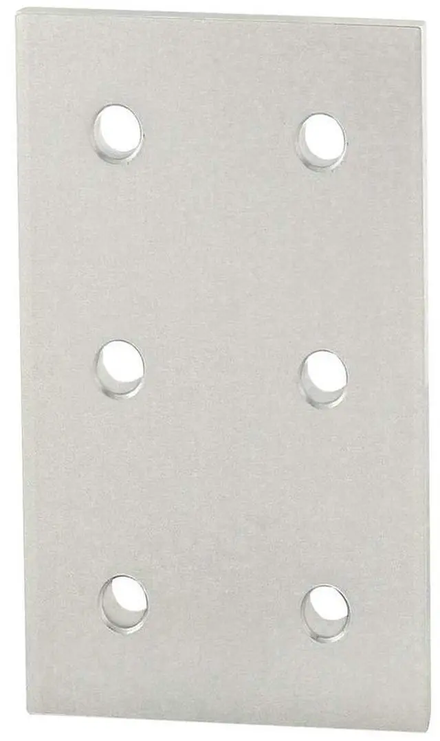 Main image of 8020, 4366, 15 Series, Aluminum 6 Hole Flat Rectangular Plate Straight Mounting Connector for T Slot Extruded Aluminum Extrusion (Clear Anodize, 10)