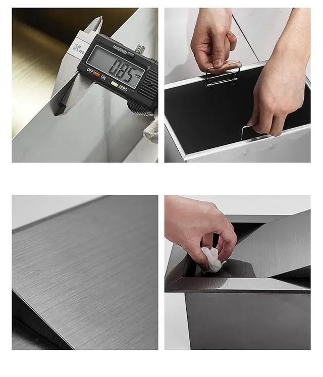 Alt view image 6 of 6 - CapriTech Built-in Countertop Trash Bin Lid and Waste Chute Lid - 304 Stainless Steel Balance Flap Cover, Black Trash Grommet Swing Trash Can Lid