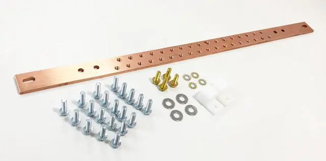 Main image of 19" HORIZONTAL RACK COPPER BUS BAR KIT - 3/16" X 1" X 19" - BB-HOR-T-1-19-K1 - COMPARE TO SBHB119K