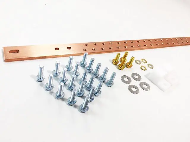 Alt view image 2 of 3 - 19" HORIZONTAL RACK COPPER BUS BAR KIT - 3/16" X 1" X 19" - BB-HOR-T-1-19-K1 - COMPARE TO SBHB119K