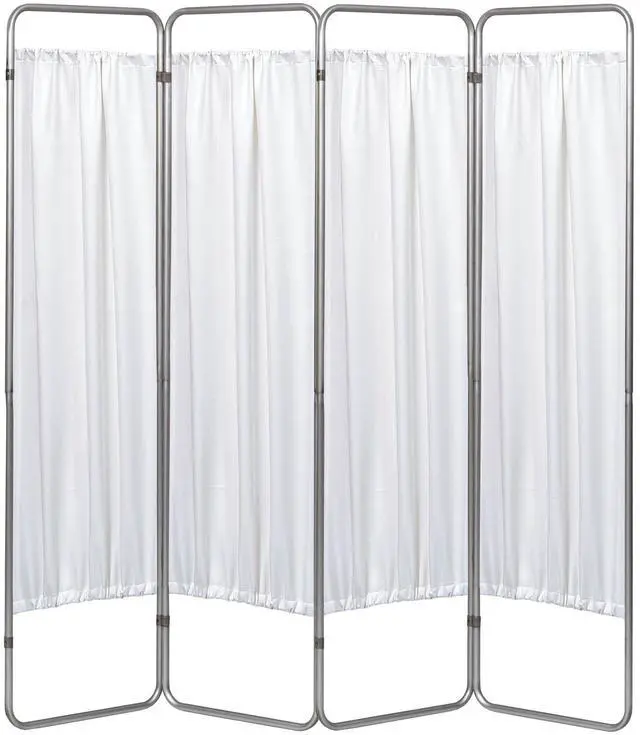 Main image of 153094-10 Economy Privacy Screen with Vinyl Panels, White, 4 Section