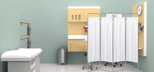 Alt view image 2 of 3 - 153094-10 Economy Privacy Screen with Vinyl Panels, White, 4 Section