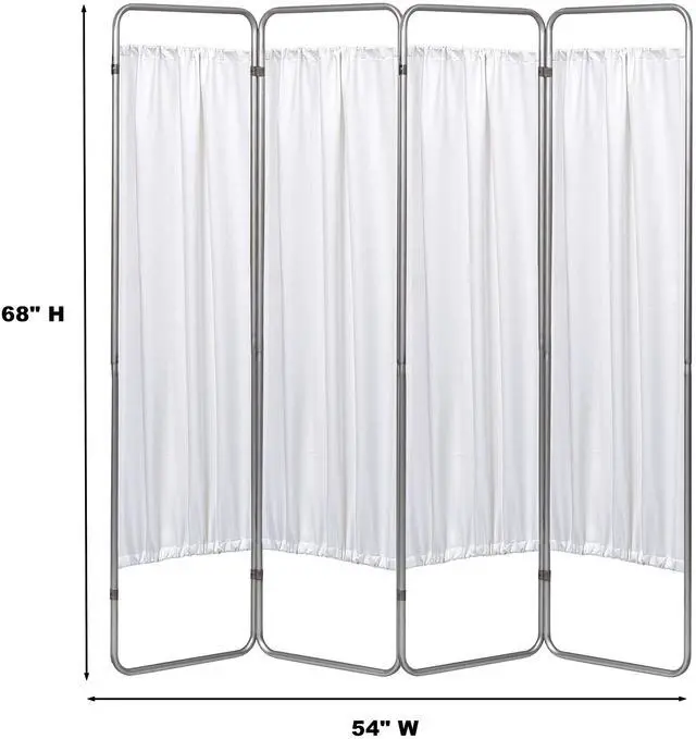 Alt view image 3 of 3 - 153094-10 Economy Privacy Screen with Vinyl Panels, White, 4 Section