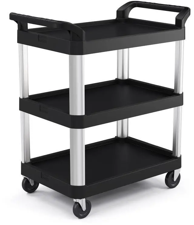 Main image of 3-Tier Heavy Duty Work Cart - Holds up to 300 Lbs - Ideal for Garages, Warehouses, and Factories, Made in the USA