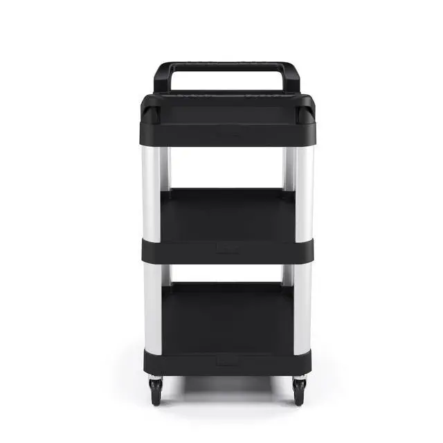 Alt view image 2 of 6 - 3-Tier Heavy Duty Work Cart - Holds up to 300 Lbs - Ideal for Garages, Warehouses, and Factories, Made in the USA