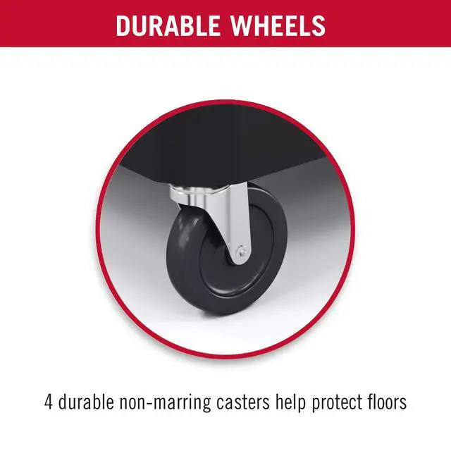 Alt view image 6 of 6 - 3-Tier Heavy Duty Work Cart - Holds up to 300 Lbs - Ideal for Garages, Warehouses, and Factories, Made in the USA