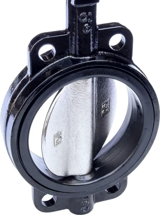 Alt view image 2 of 4 - RKLO6 Cast Iron Butterfly Valve, Lever Style, EPDM, Black, 6"