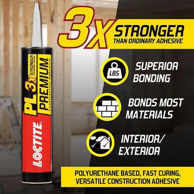 Alt view image 3 of 6 - 1390594 Premium Polyurethane Construction Adhesive, 28 Oz (Pack of 12)