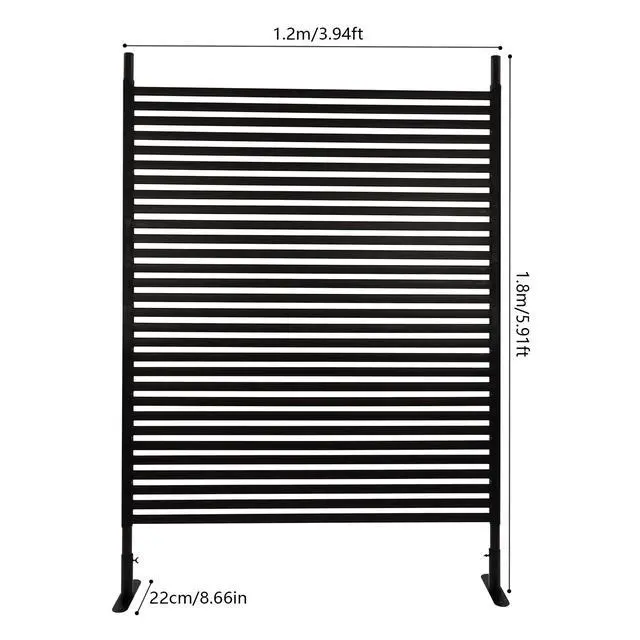Alt view image 3 of 6 - Metal Privacy Screen with Stand 4 ft W x 6 ft H,Outdoor Freestanding Privacy Screen and Panels for Outside Garden Backyard (47'' W x 71'')