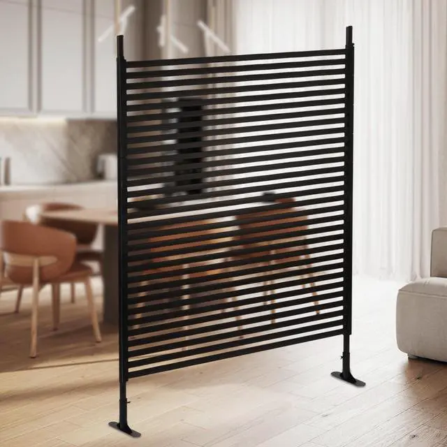 Alt view image 6 of 6 - Metal Privacy Screen with Stand 4 ft W x 6 ft H,Outdoor Freestanding Privacy Screen and Panels for Outside Garden Backyard (47'' W x 71'')
