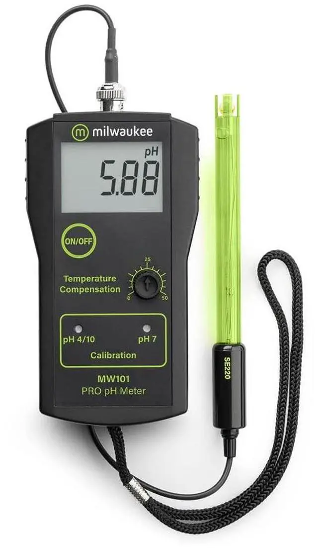 Main image of Instruments MW101 Standard Portable pH Meter, 0 DegreeC to 50 Degree C Temperature Range, 0.01 pH Resolution, 143" Length, 80" Width, 32" Height