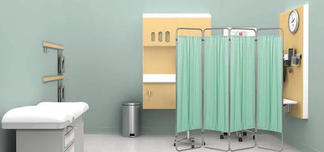 Alt view image 2 of 3 - 153094-15 Economy Privacy Screen with Vinyl Panels, Green, 4 Section