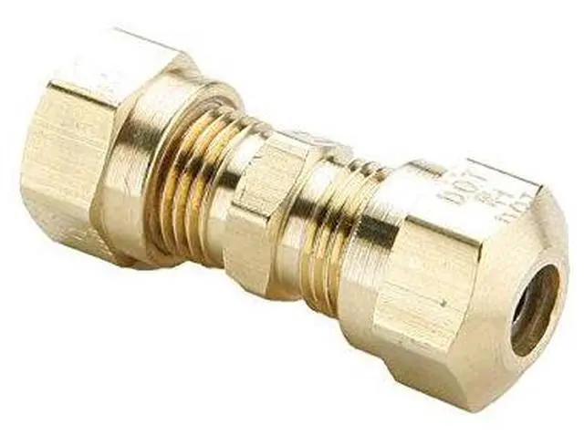 Main image of 62NTA-4-pk20 Air Brake-NTA Union Fitting, 1/4" Compression Tube x 1/4" Compression Tube, Brass (Pack of 20)
