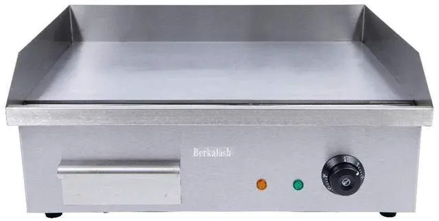 Main image of Commercial Flat Top Griddle, 3000W Electric Teppanyaki Griddle Nonstick Stainless Steel Countertop Grill with Adjustable Thermostatic Control 122°F-572°F 21.6"x13.8"(NO PLUG)