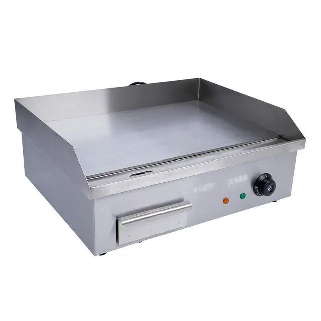 Alt view image 3 of 6 - Commercial Flat Top Griddle, 3000W Electric Teppanyaki Griddle Nonstick Stainless Steel Countertop Grill with Adjustable Thermostatic Control 122°F-572°F 21.6"x13.8"(NO PLUG)