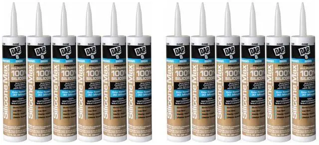 Main image of 08791 12 Pack 10.1 oz. Silicone Max Premium All Purpose 100% Silicone Sealant, Clear12