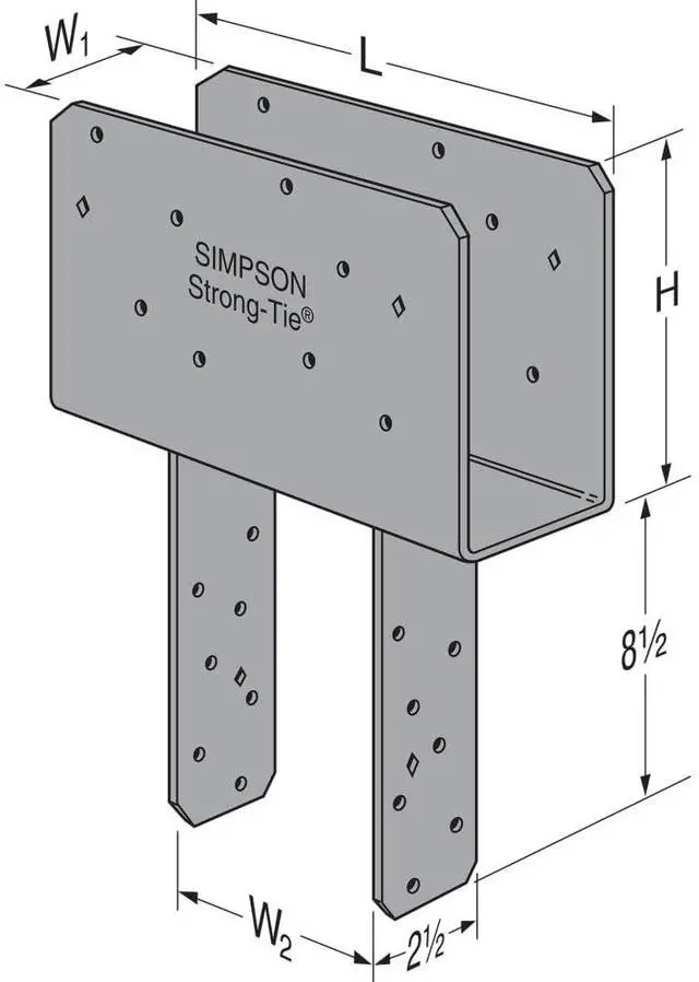 Alt view image 6 of 6 - CCQ46SDS2.5 CCQ Column Cap for 4X Beam, 6X Post with Strong-Drive SDS Screws