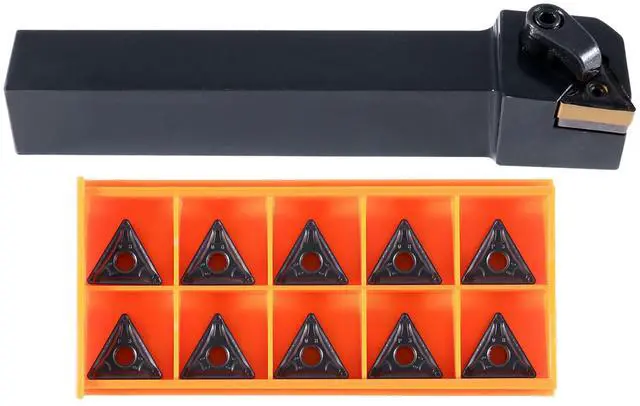 Alt view image 2 of 6 - Accusize Indexable Tool Holder, 3/4" x 5", LH, 2312-6008INS | MTJNL 12-3C Kit, 1" Tool Height, Includes 10 TNMG332 Carbide Inserts, Left Hand