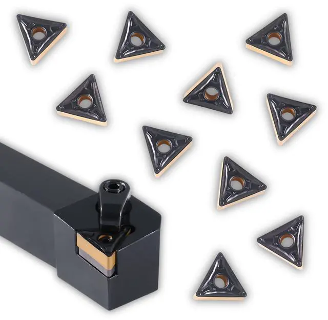 Alt view image 4 of 6 - Accusize Indexable Tool Holder, 3/4" x 5", LH, 2312-6008INS | MTJNL 12-3C Kit, 1" Tool Height, Includes 10 TNMG332 Carbide Inserts, Left Hand