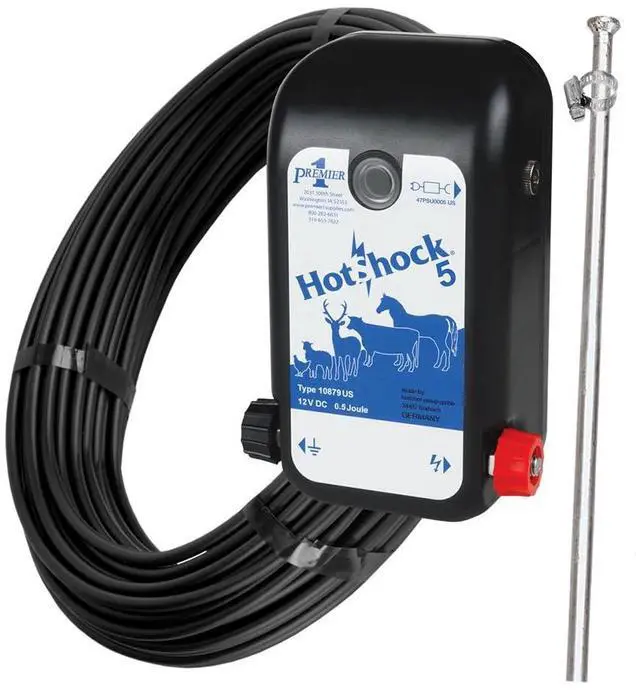 Main image of Premier 1 HotShock 5 Fence Energizer, Plug-in Kit, 0.5 Joule