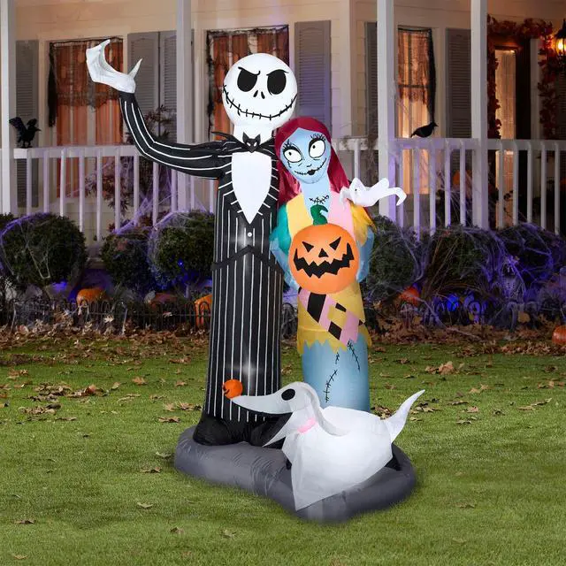 Alt view image 2 of 2 - Airblown Inflatable Halloween Jack Skellington Nightmare Before Christmas Scene 6FT Tall Industries