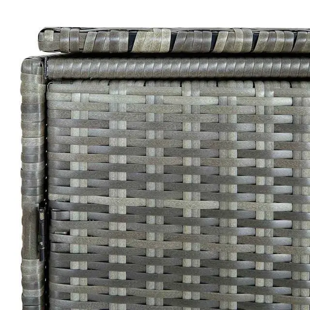 Alt view image 6 of 6 - Garbage Can Shed, Trash Bin Shed, Double Wheelie Bin Storage, Outdoor Garbage Can Enclosure for Garden Patio Backyard, Anthracite Poly Rattan