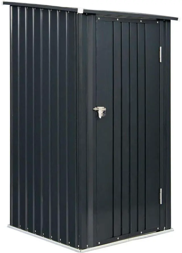 Main image of Outdoor Storage Shed, 3 x 3 FT Metal Steel Garden Shed with Single Lockable Door, Small Shed Outdoor Steel Utility Tool Shed for Backyard Patio Garden Lawn, Grey