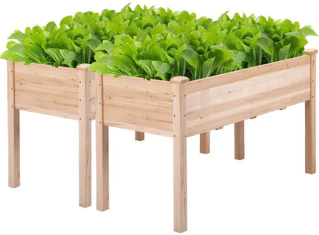 Main image of Wooden Garden Planter Boxes 48 X 23 X 30in Elevated Raised Garden Bed Outdoor with Legs Wooden Gardening Box for Flower/Vegetable/Herb/Tomato/Backyard/Patio, 2pcs