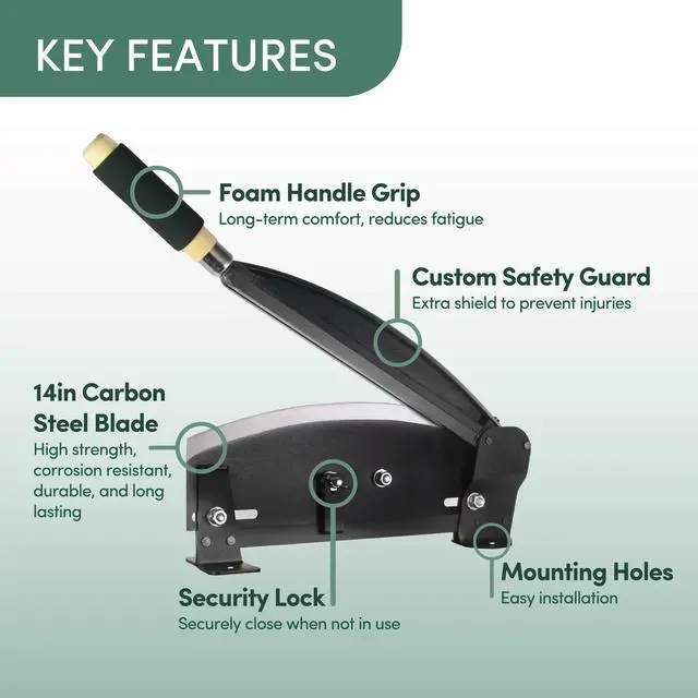 Alt view image 2 of 6 - Professional Flower Stem Cutter Tool for Floristry and Gardening - Bulk Bunch Cutter with 14" Durable High Carbon Steel Blade