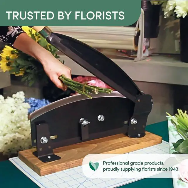 Alt view image 5 of 6 - Professional Flower Stem Cutter Tool for Floristry and Gardening - Bulk Bunch Cutter with 14" Durable High Carbon Steel Blade