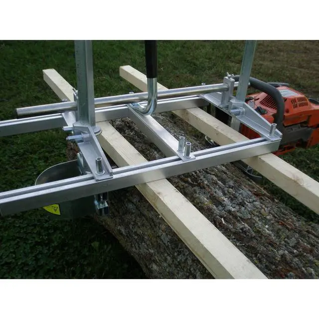Alt view image 6 of 6 - Portable Sawmill 24-Inch Chainsaw Milling Attachment, Adjustable Lumber Cutting Guide for Logs and Wood Planks, TMS-24, Silver