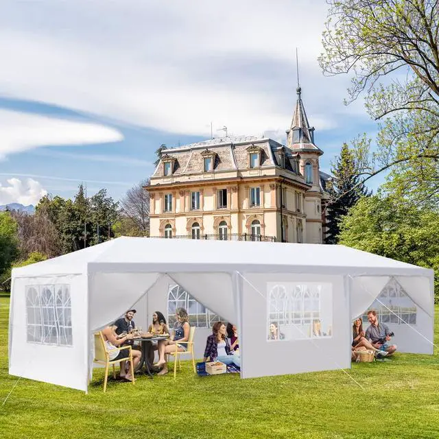 Alt view image 2 of 6 - Party Canopy Tent 10x30 with Sidewalls White Gazebo Canopy Tents for Outdoor Wedding (10 * 30 with 8 Side Wall)
