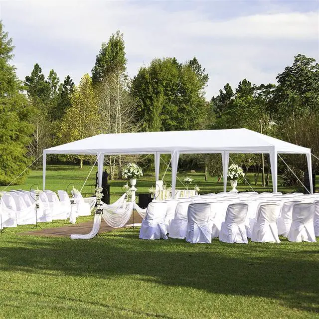 Alt view image 3 of 6 - Party Canopy Tent 10x30 with Sidewalls White Gazebo Canopy Tents for Outdoor Wedding (10 * 30 with 8 Side Wall)