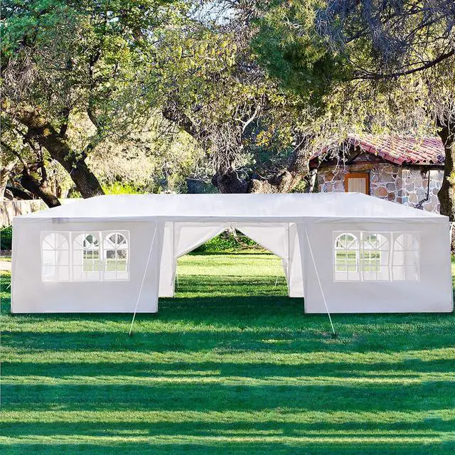 Alt view image 4 of 6 - Party Canopy Tent 10x30 with Sidewalls White Gazebo Canopy Tents for Outdoor Wedding (10 * 30 with 8 Side Wall)