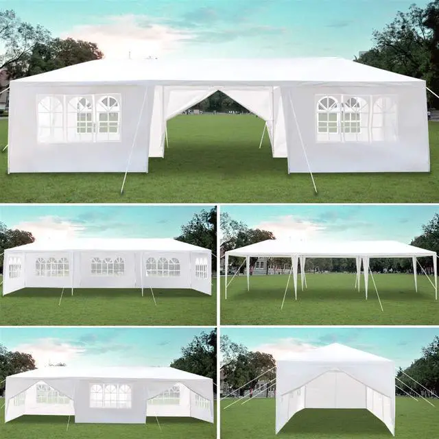Alt view image 5 of 6 - Party Canopy Tent 10x30 with Sidewalls White Gazebo Canopy Tents for Outdoor Wedding (10 * 30 with 8 Side Wall)