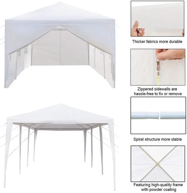 Alt view image 6 of 6 - Party Canopy Tent 10x30 with Sidewalls White Gazebo Canopy Tents for Outdoor Wedding (10 * 30 with 8 Side Wall)