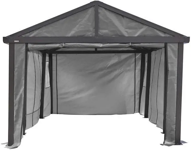 Main image of 12' x 20' Samara Carport Canopy Fabric Wall Enclosure Kit, Grey (135-9165845)
